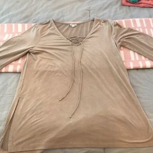 Suede tan long sleeve